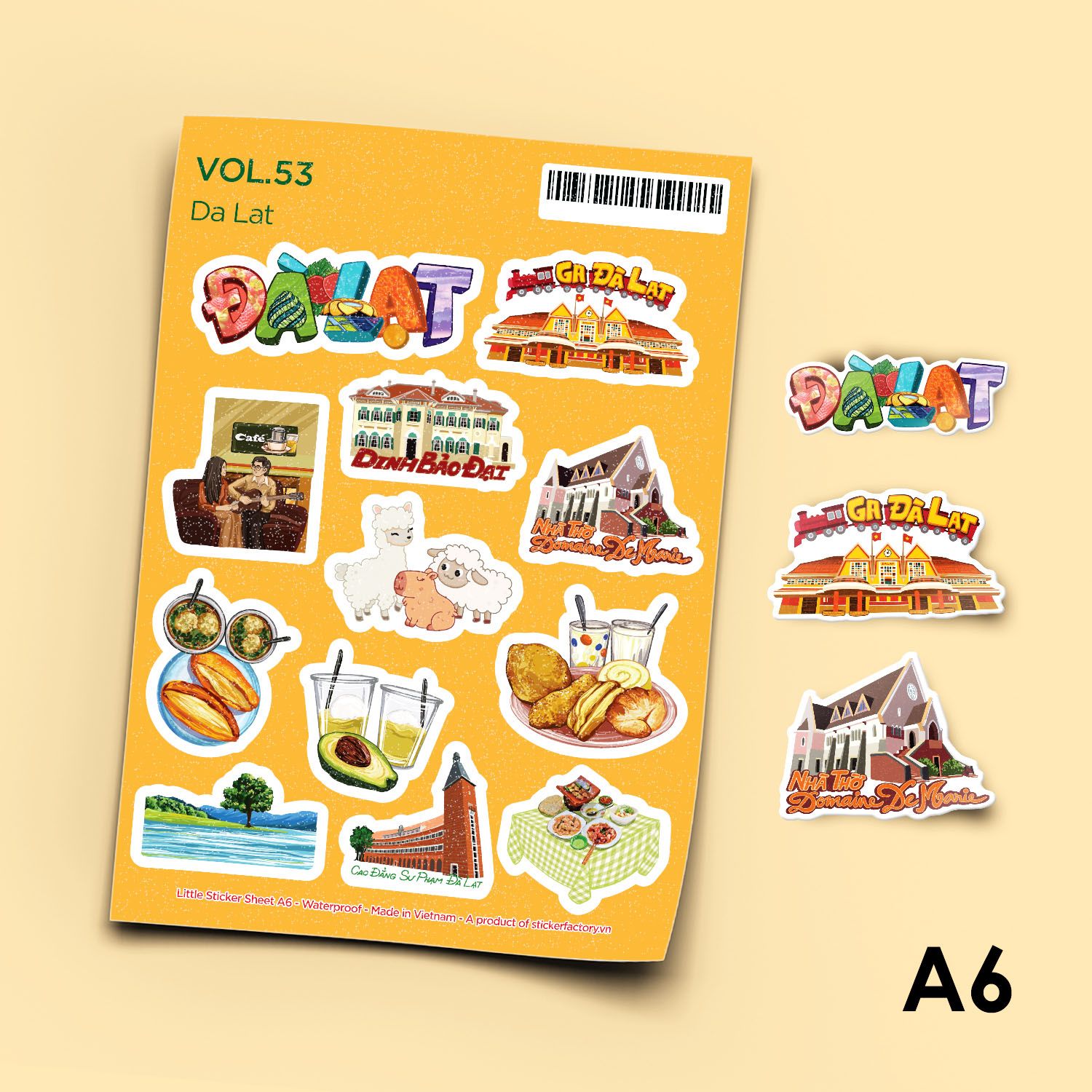 Vol.53 Da Lat - Little sticker sheet A6