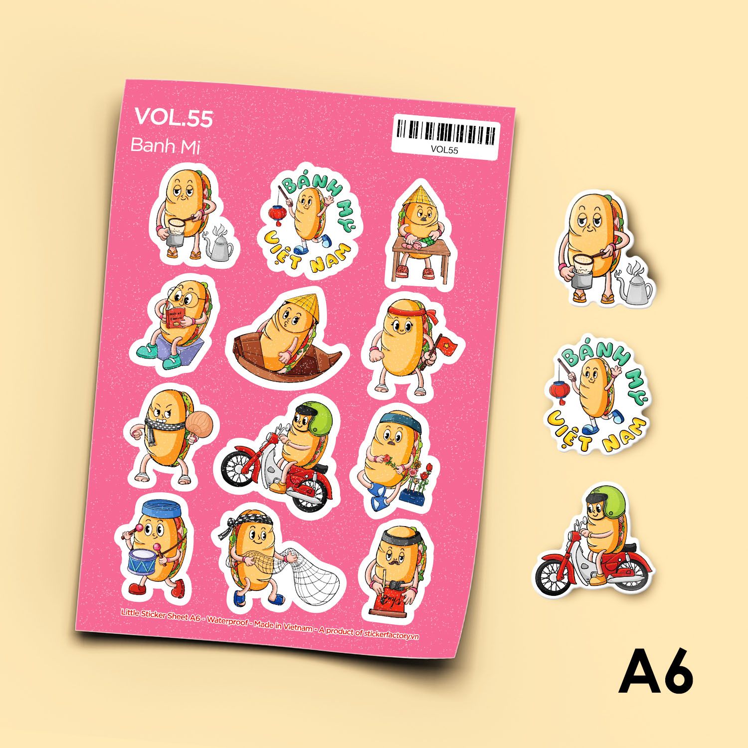 Vol.55 Banh Mi - Little sticker sheet A6
