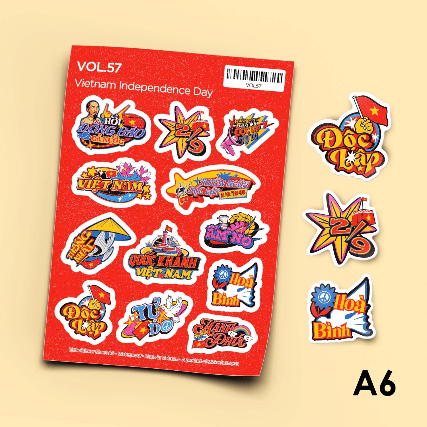 Vol.57 Vietnam independence Day - Little sticker sheet A6