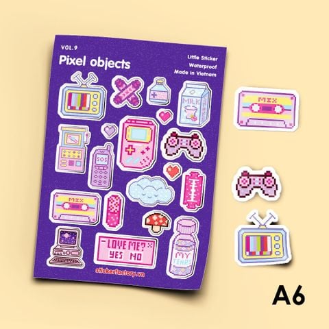  Vol.9 Pixel objects - Little sticker sheet A6 
