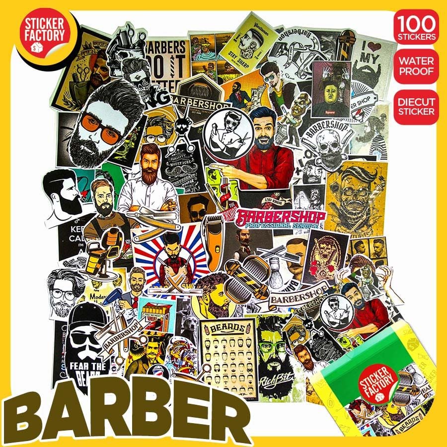 Barber hớt tóc - Set 100 sticker hình dán
