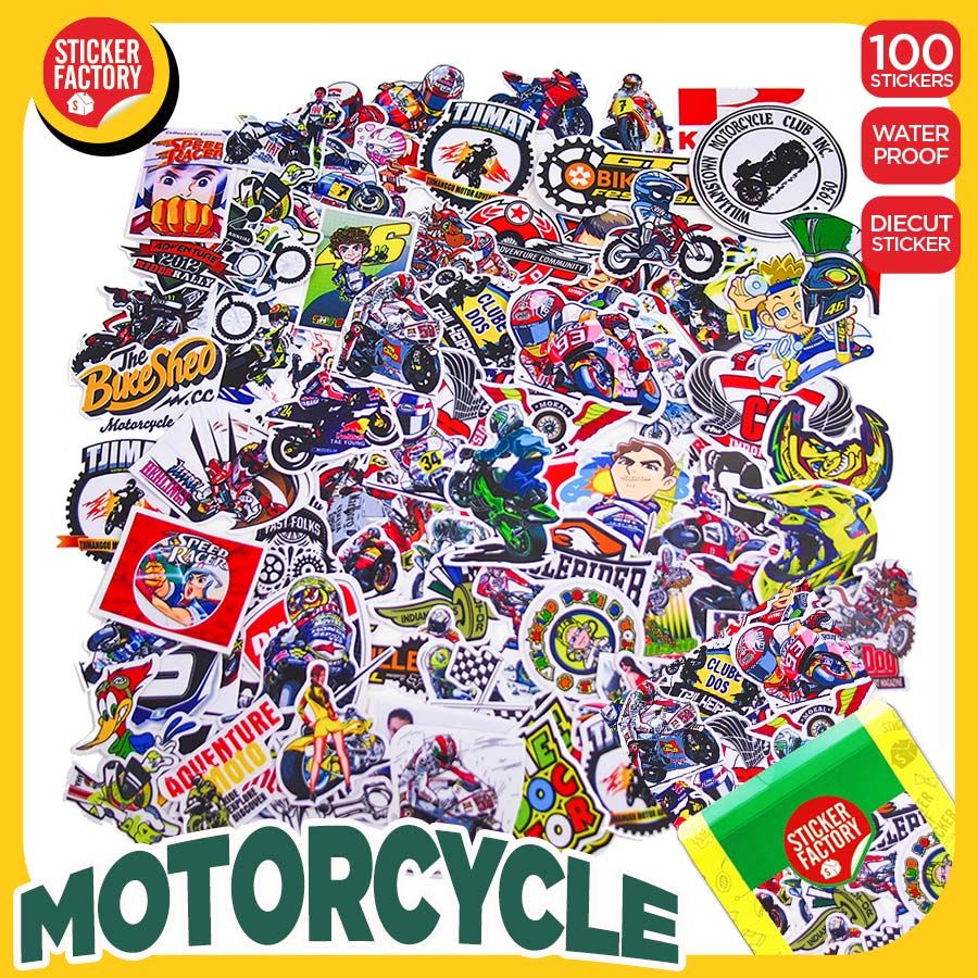 Set 100 Sticker hình dán - Motorcycle – Sticker Factory