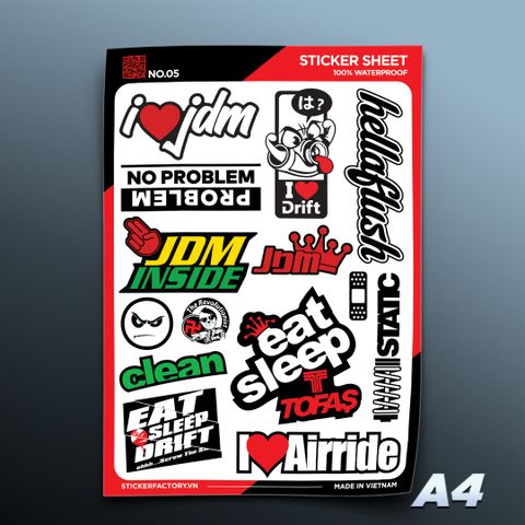  NO.05 JDM - Sticker Sheet A4 