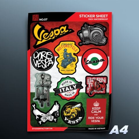  NO.07 VESPA - Sticker Sheet A4 