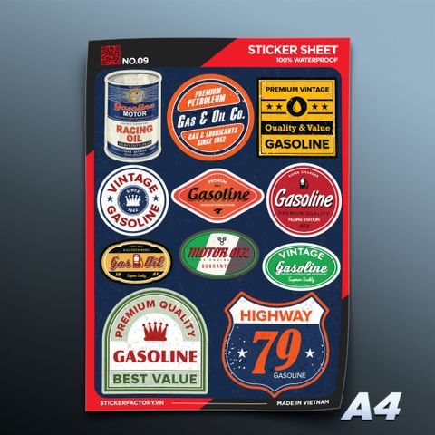  NO.09 Gasoline - Sticker Sheet A4 