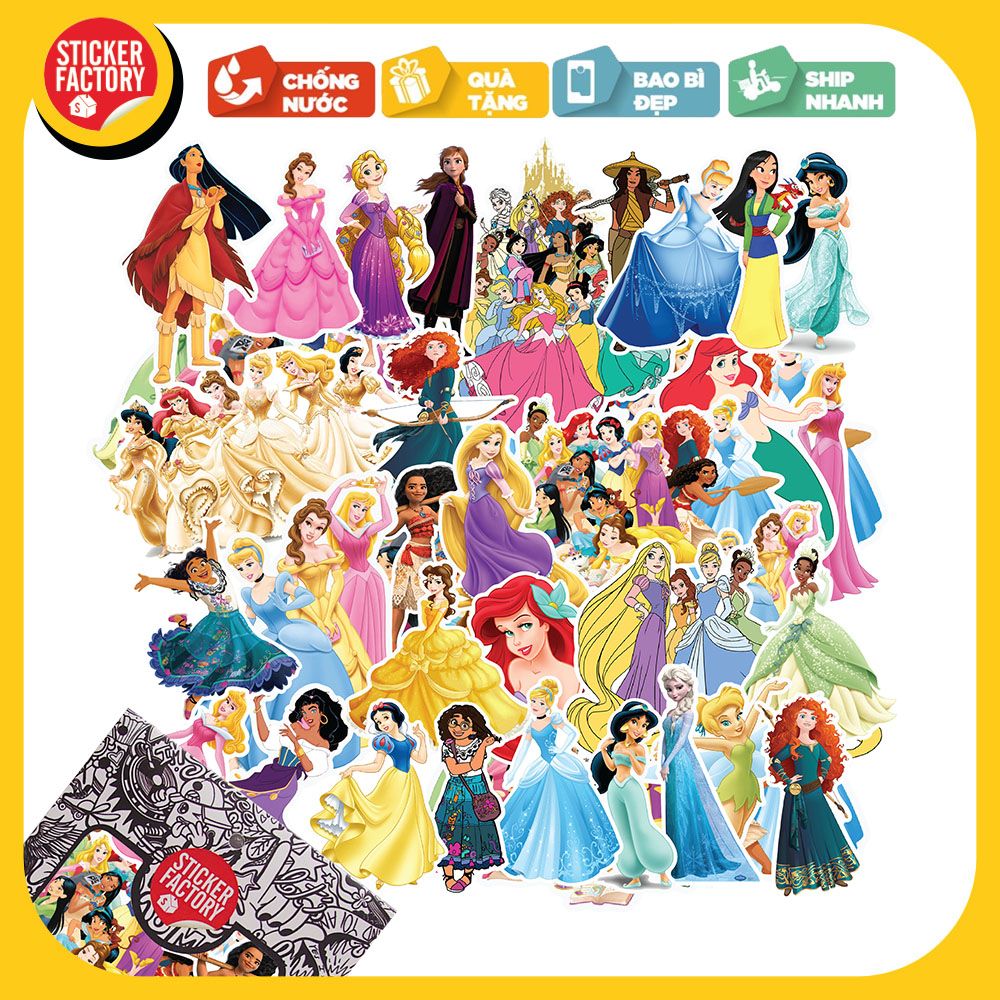 Disney Princesses - Set 30 sticker hình dán