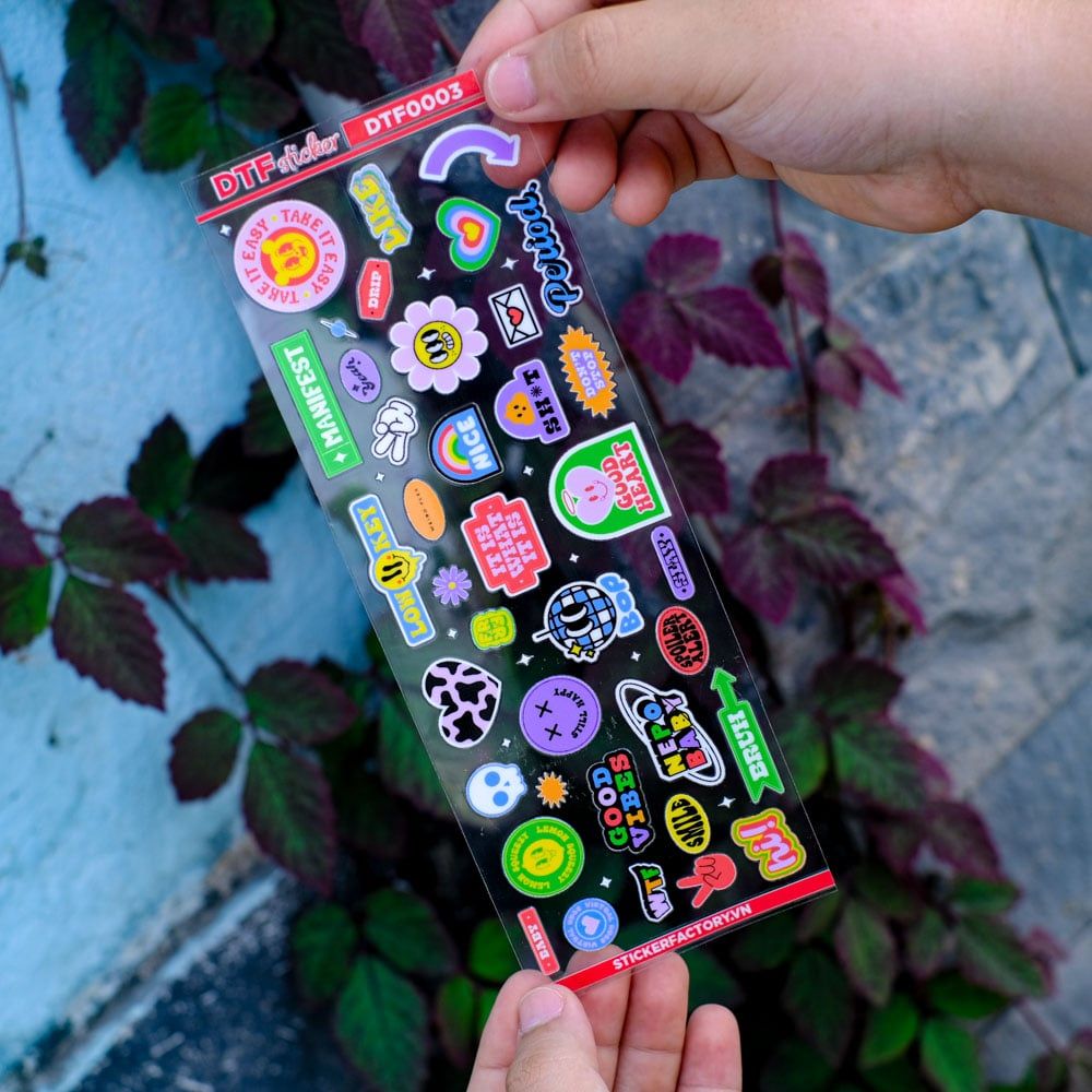 DTF0003  Sticker UV DTF nổi 3D không nền