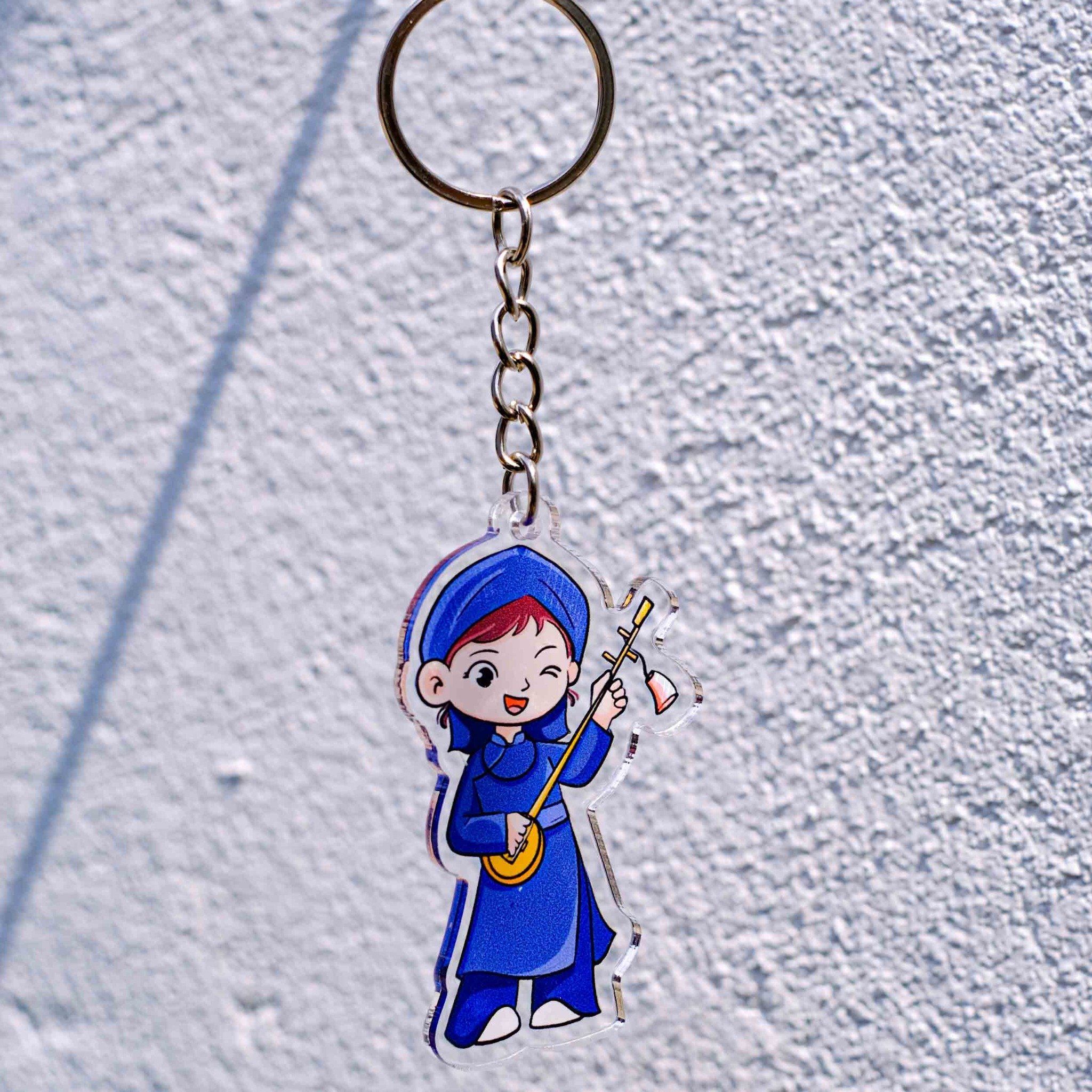 KC0010  Cô Gái Áo Chàm - Móc khóa Acrylic