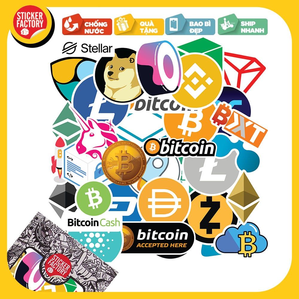 Bitcoin Cryptocurrency - Set 30 sticker hình dán