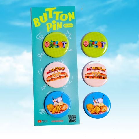  BUTT005 Đà Lạt - Set 3 Button Pin - Huy hiệu nhựa tròn 