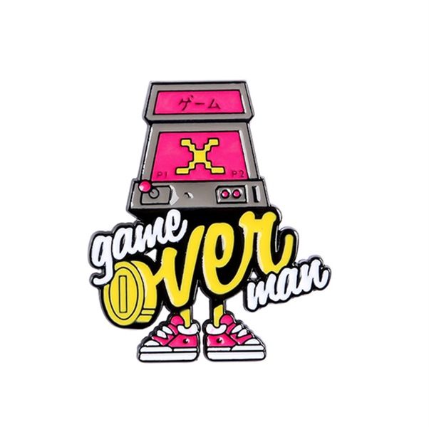 Game over man 3.5x3cm - Pin sticker ghim cài áo