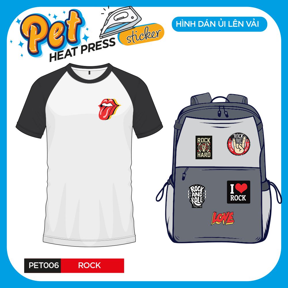 PET006 - ROCK - Heatpress sticker - Hình dán chuyển nhiệt