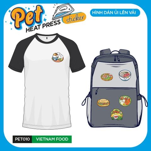  PET010 - VIETNAM FOOD  - Heatpress sticker - Hình dán chuyển nhiệt 