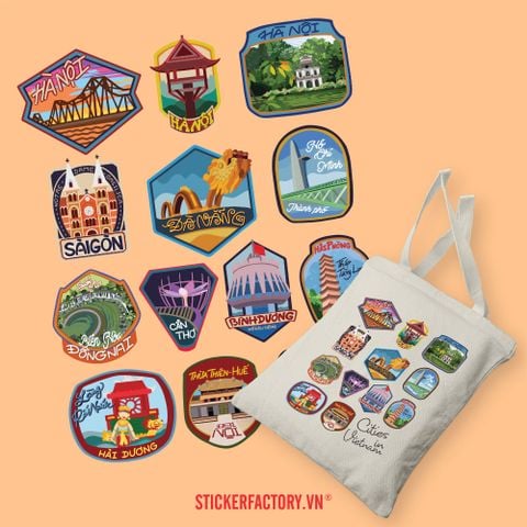  TOTE011 Cities in Vietnam - Túi Tote Canvas Bag 