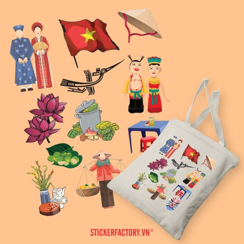  TOTE020 Vietnamese Culture - Túi Tote Canvas Bag 