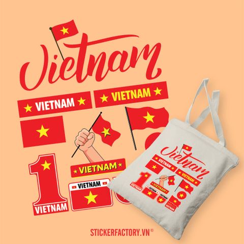  TOTE008 Flag Of Vietnam - Túi Tote Canvas Bag 