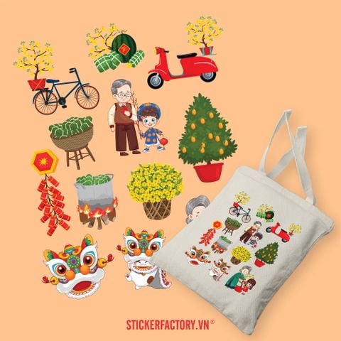  TOTE022 Tet Holiday in Vietnam - Túi Tote Canvas Bag 