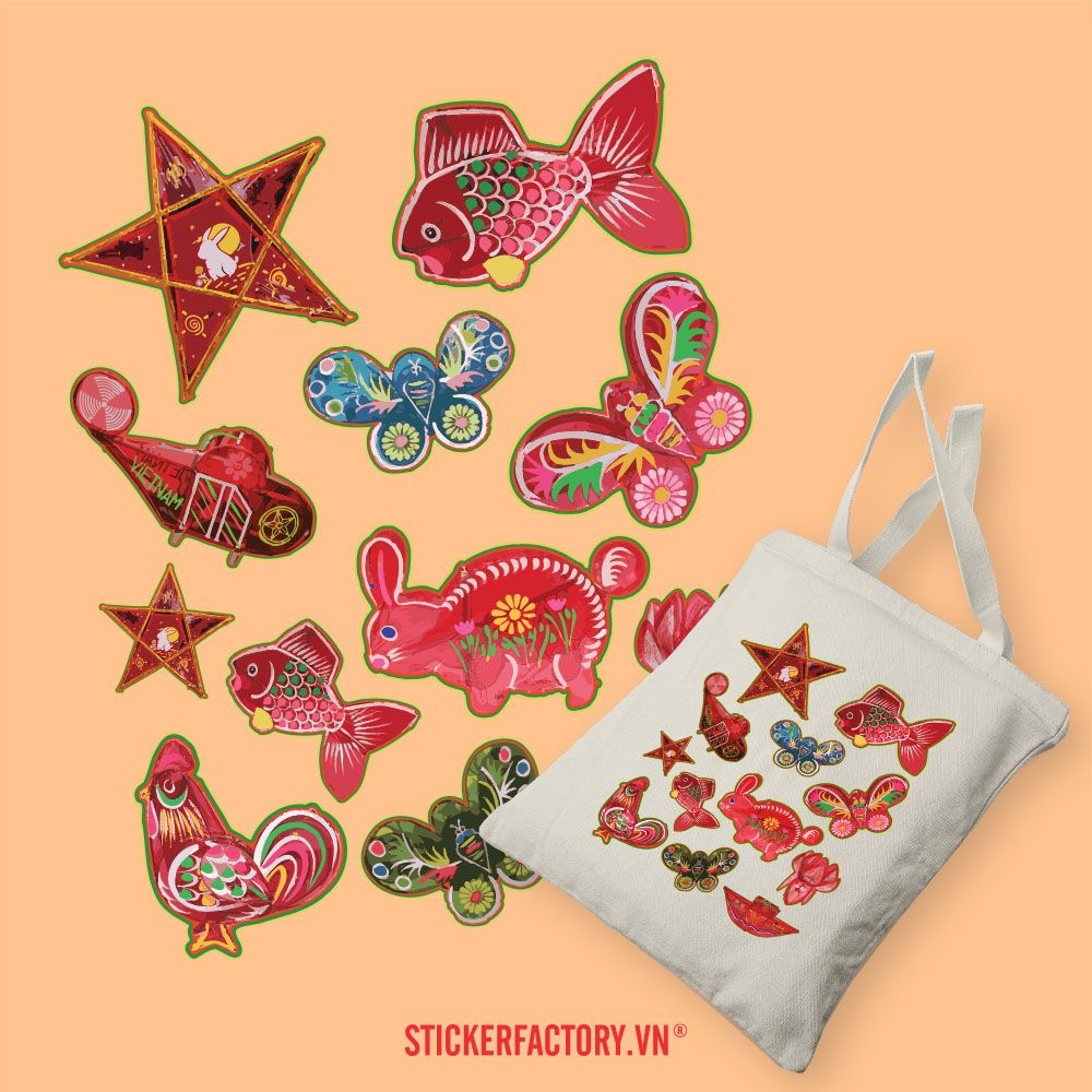 TOTE003 Vietnam Lantern - Túi Tote Canvas Bag