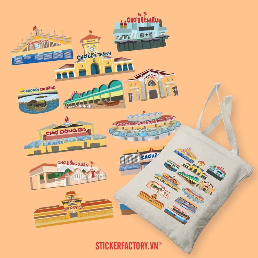 TOTE00016 Vietnamese Market - Túi Tote Canvas Bag