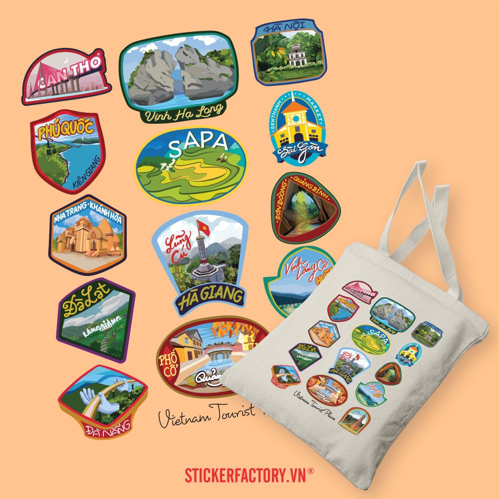 TOTE010 Vietnam Tourist Place - Túi Tote Canvas Bag
