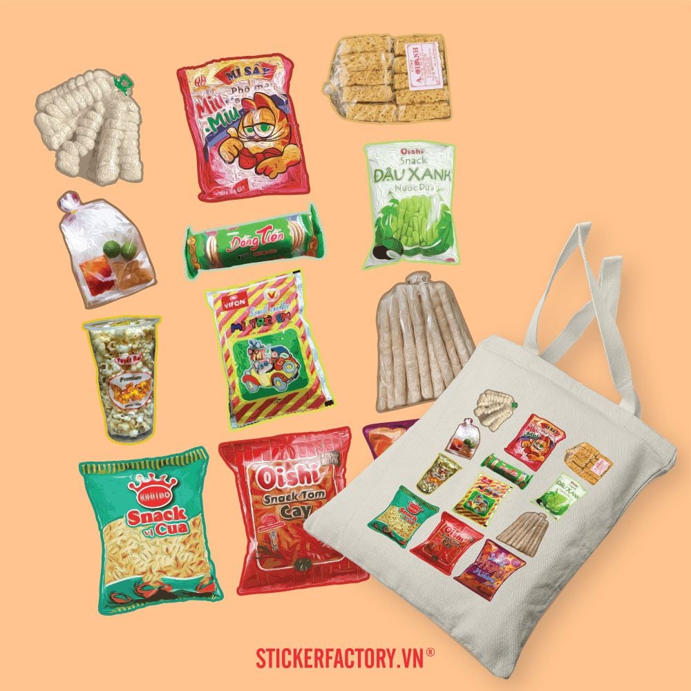 Vietnamese Childhood Snack - Túi Tote Canvas Bag