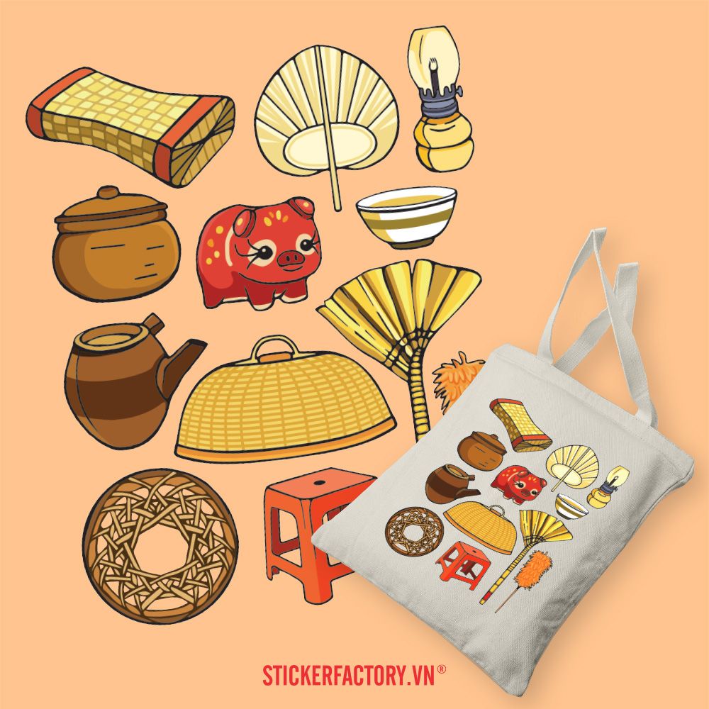 TOTE031 Vietnamese Traditional - Túi Tote Canvas Bag