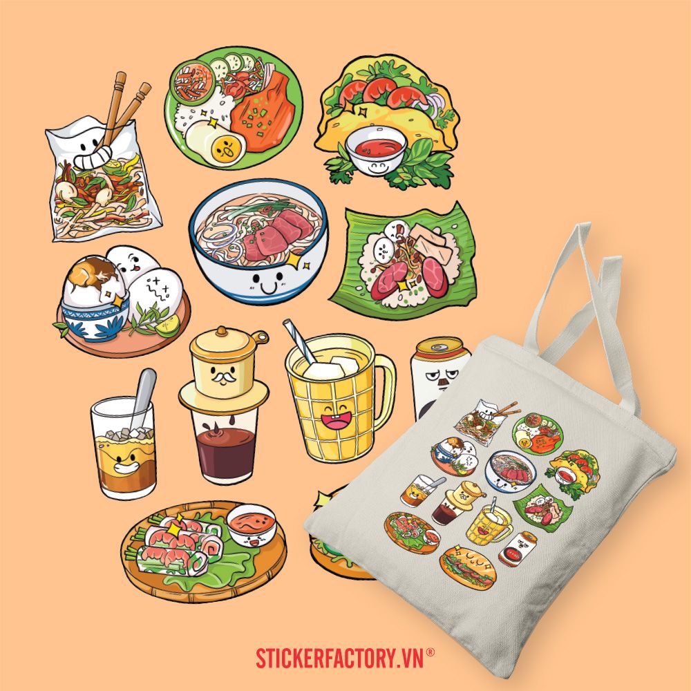 TOTE030 What to eat in Vietnam? - Túi Tote Canvas Bag
