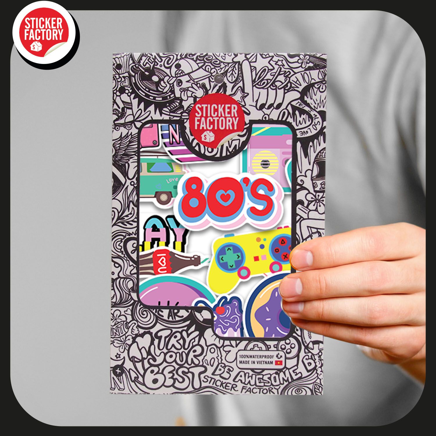 80's vintage - Set 30 sticker hình dán