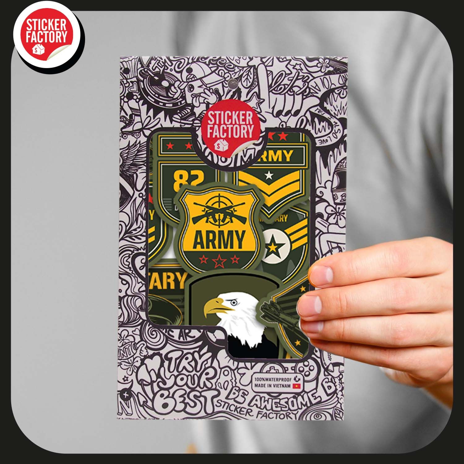 Army - Set 30 sticker hình dán