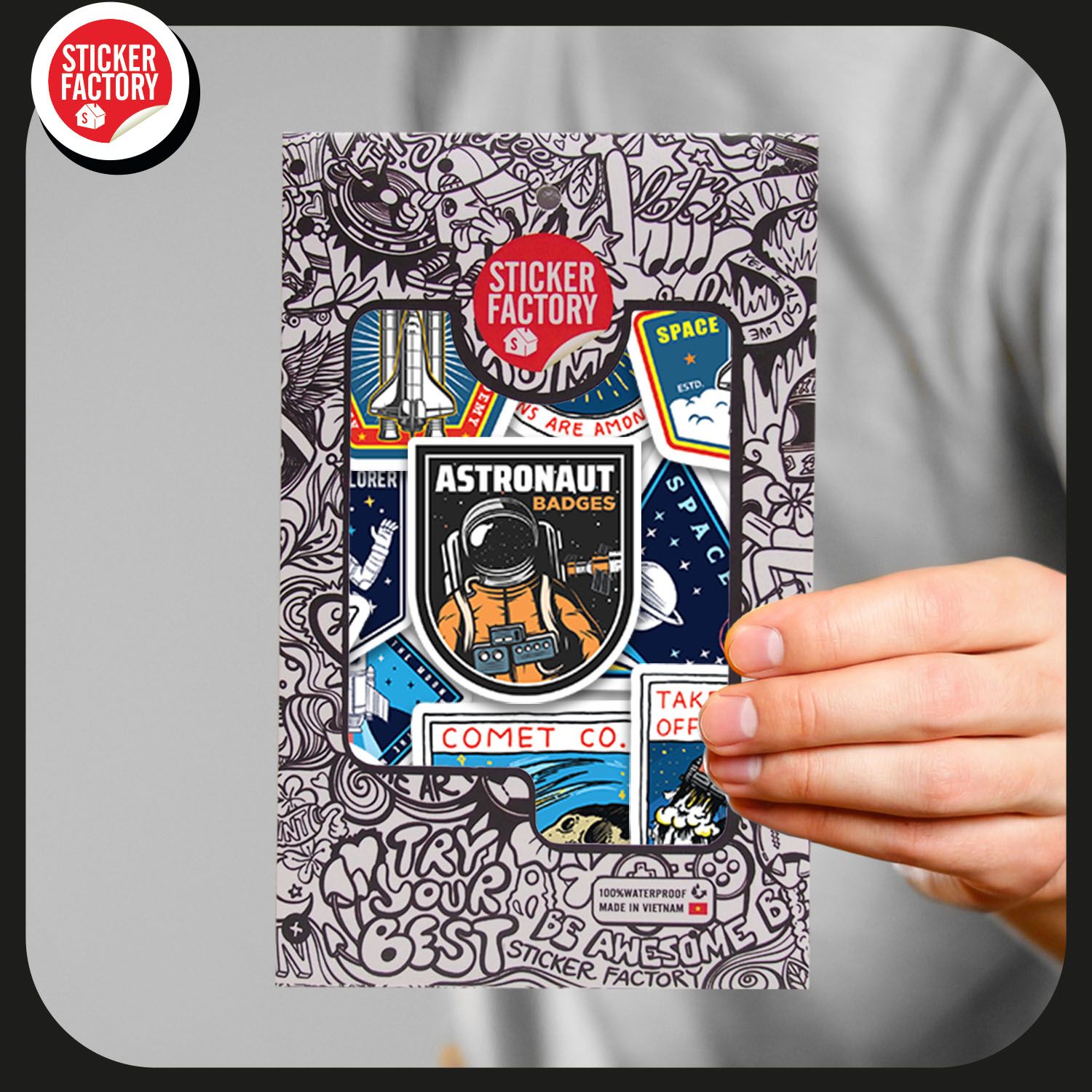 Astronaut Badges - Set 30 sticker hình dán