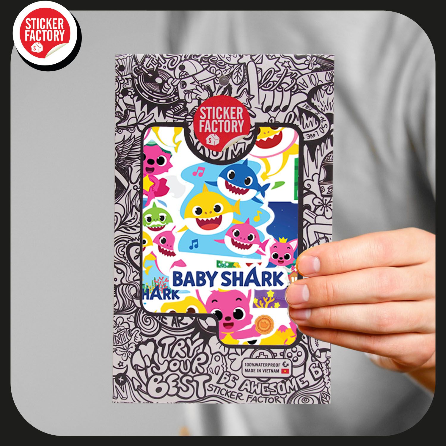 Baby Shark - Set 30 sticker hình dán