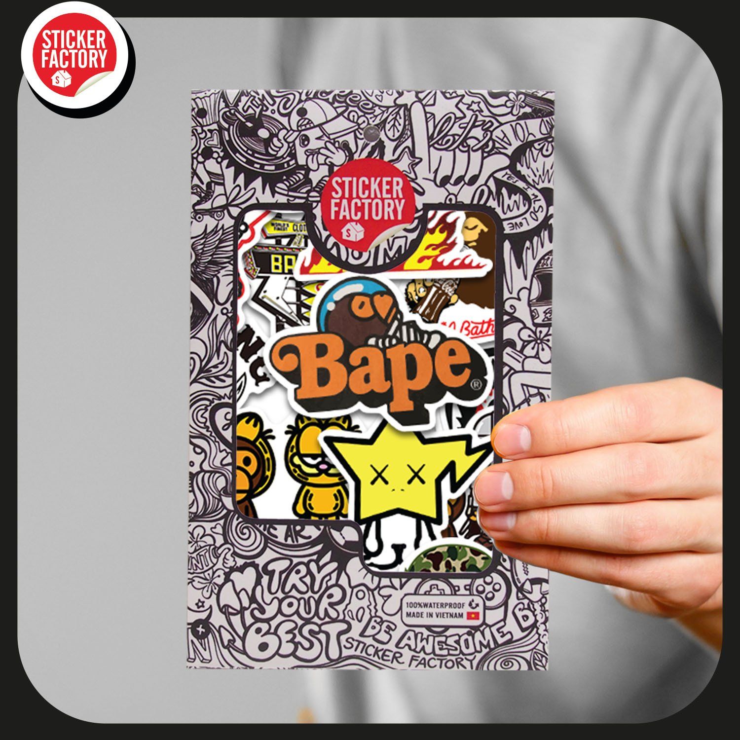 Bape - Set 30 sticker hình dán