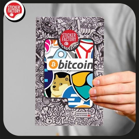  Bitcoin Cryptocurrency - Set 30 sticker hình dán 