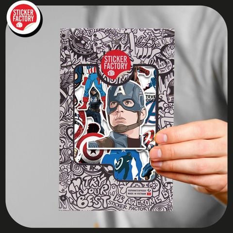  Captain America - Set 30 sticker hình dán 
