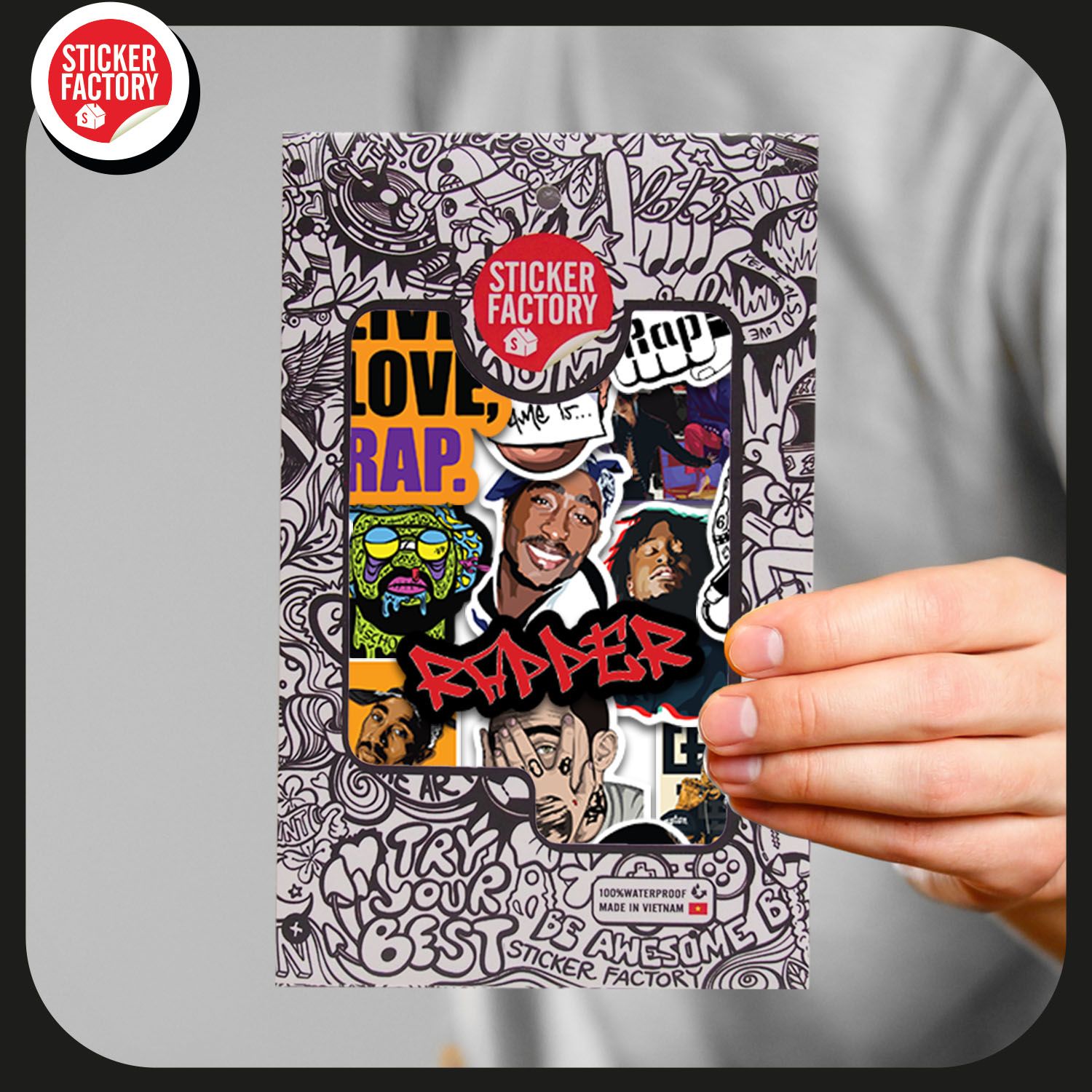 Rapper - Set 30 sticker hình dán
