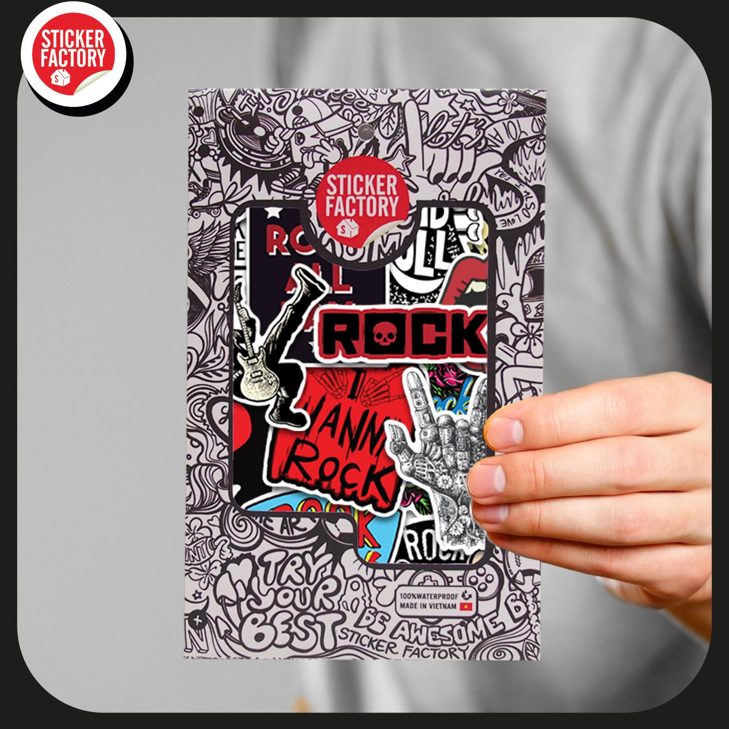 Rock - Set 30 sticker hình dán