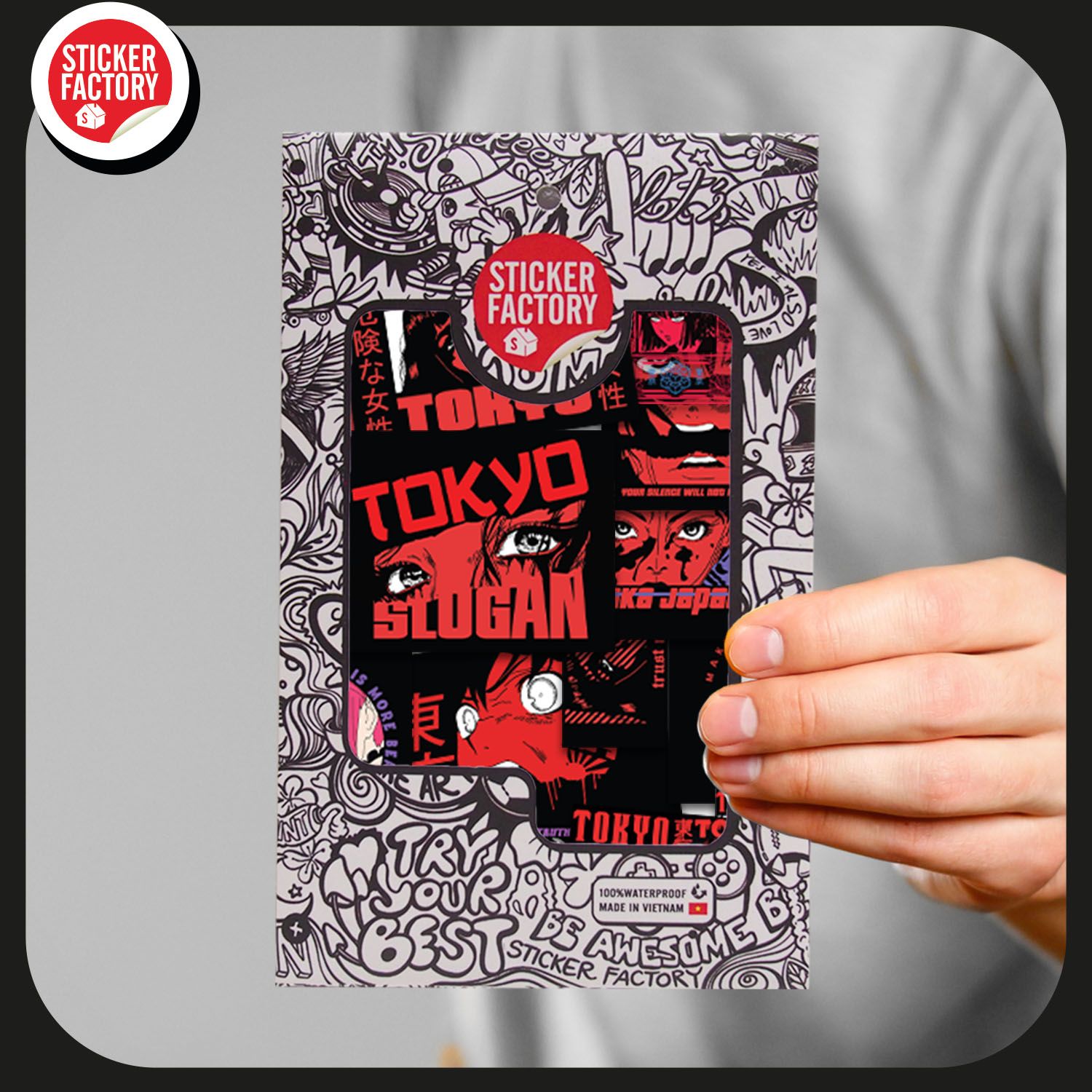Tokyo Slogan - Set 30 sticker hình dán