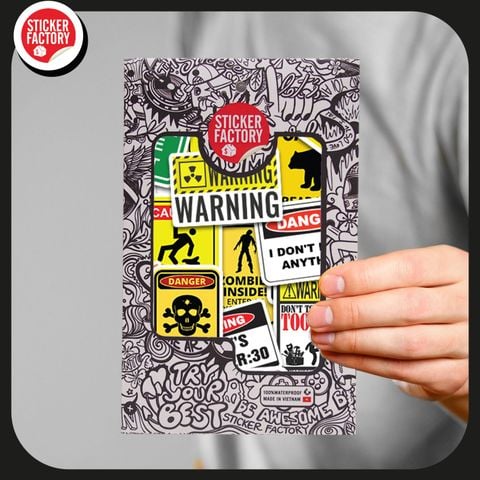  Warning - Set 30 sticker hình dán 