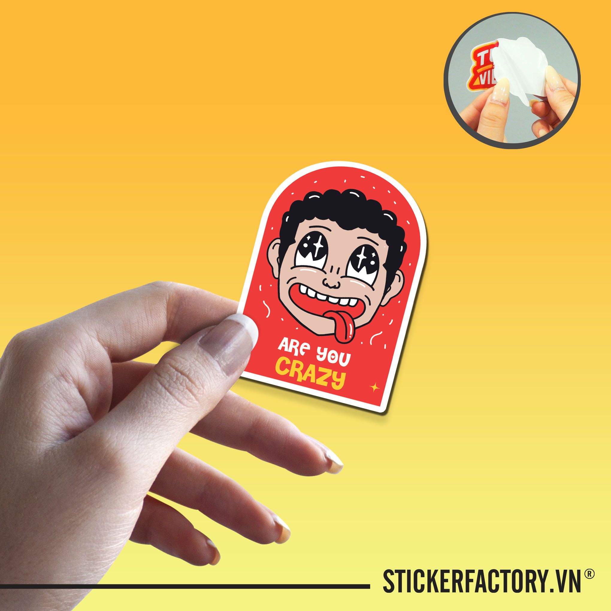 ARE YOU CRAZY 7cm - Sticker Die-cut hình dán cắt rời