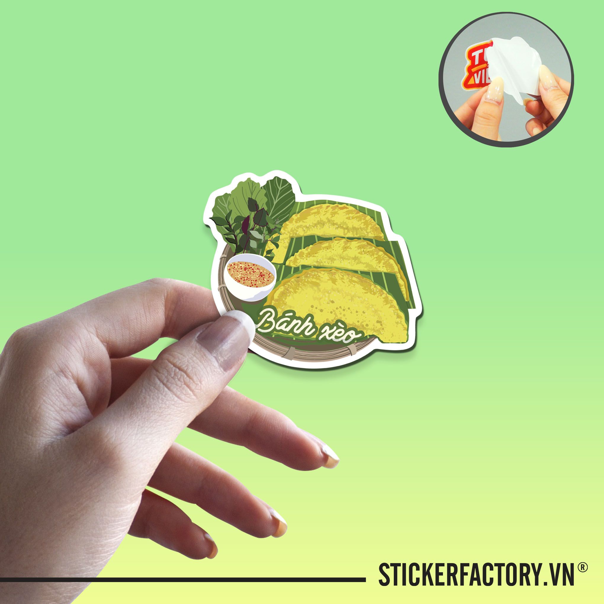 BÁNH XÈO 7cm - Sticker Die-cut hình dán cắt rời