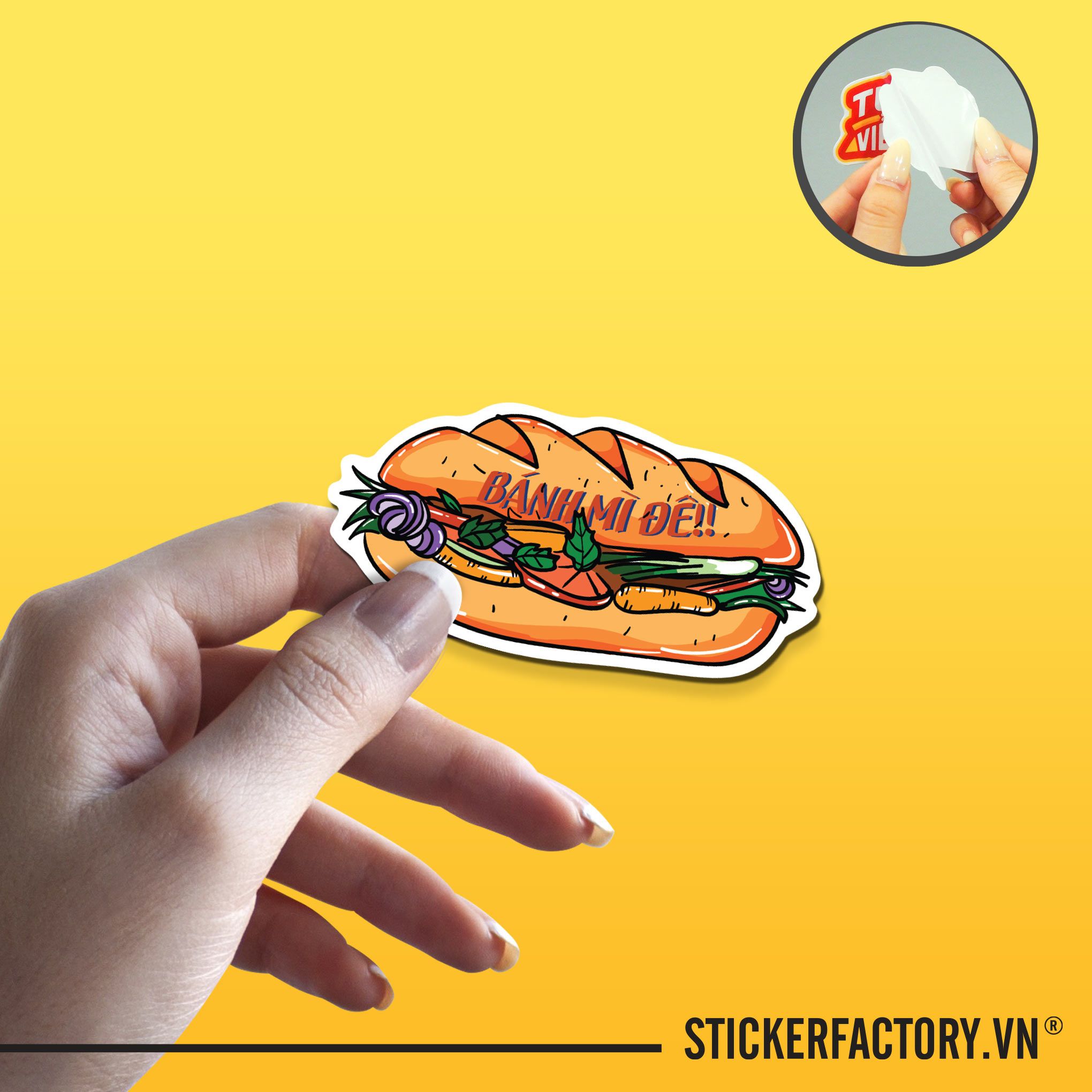 BÁNH MÌ ĐÊ 7cm - Sticker Die-cut hình dán cắt rời
