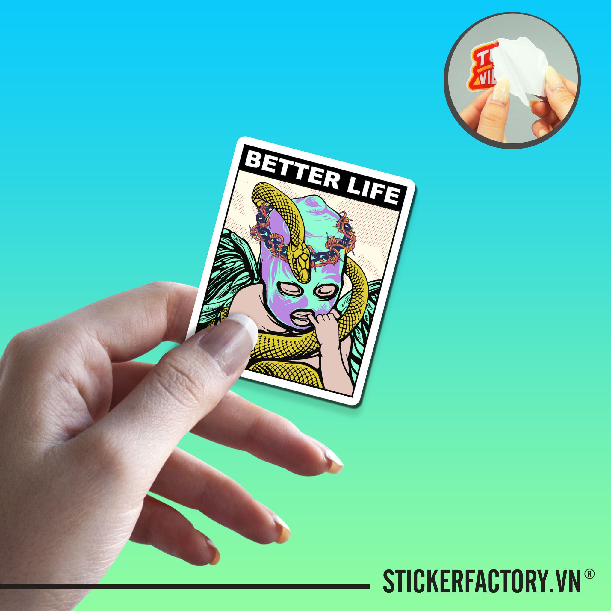 BETTER LIFE 7cm - Sticker Die-cut hình dán cắt rời