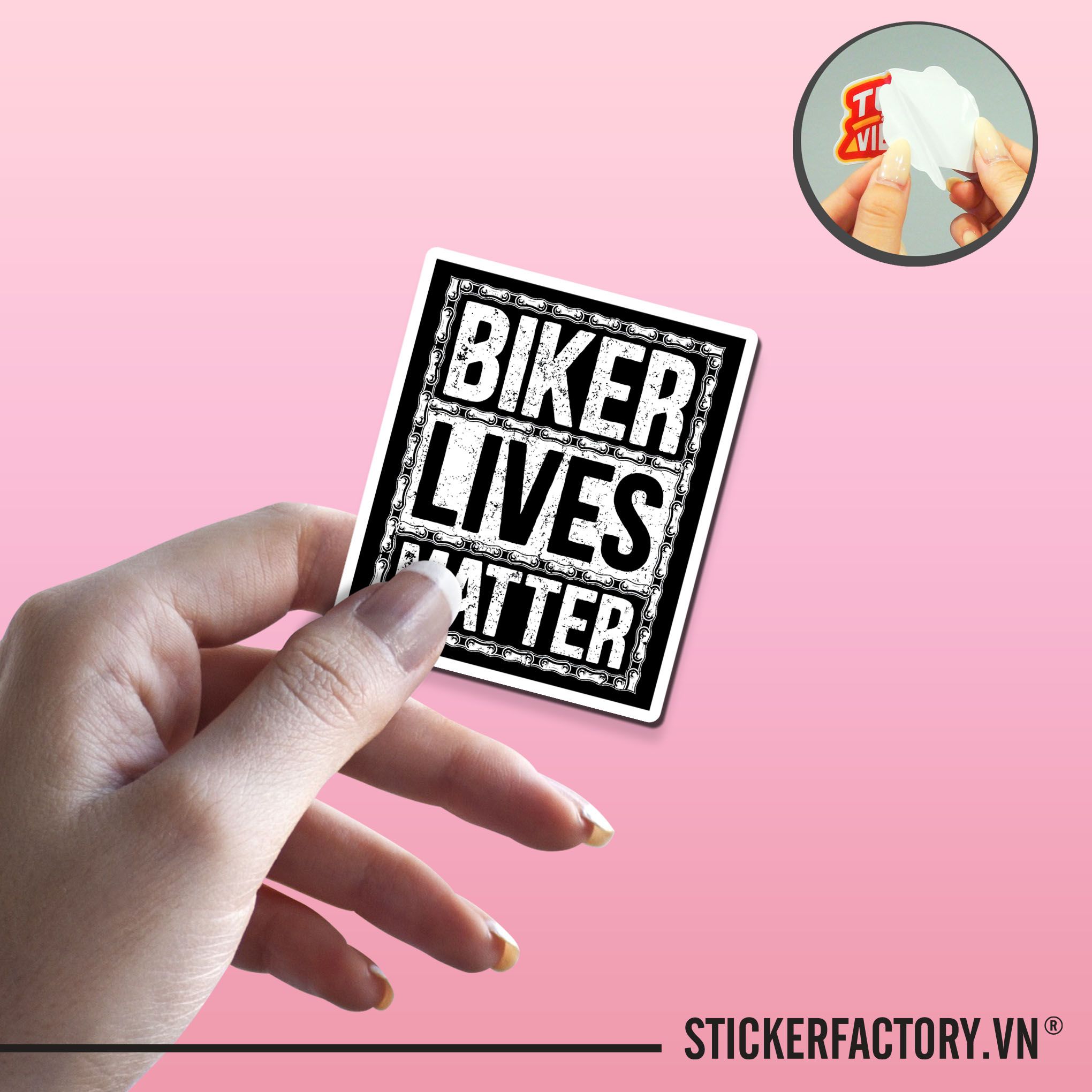 BIKER LIVE MATTER 7cm - Sticker Die-cut hình dán cắt rời