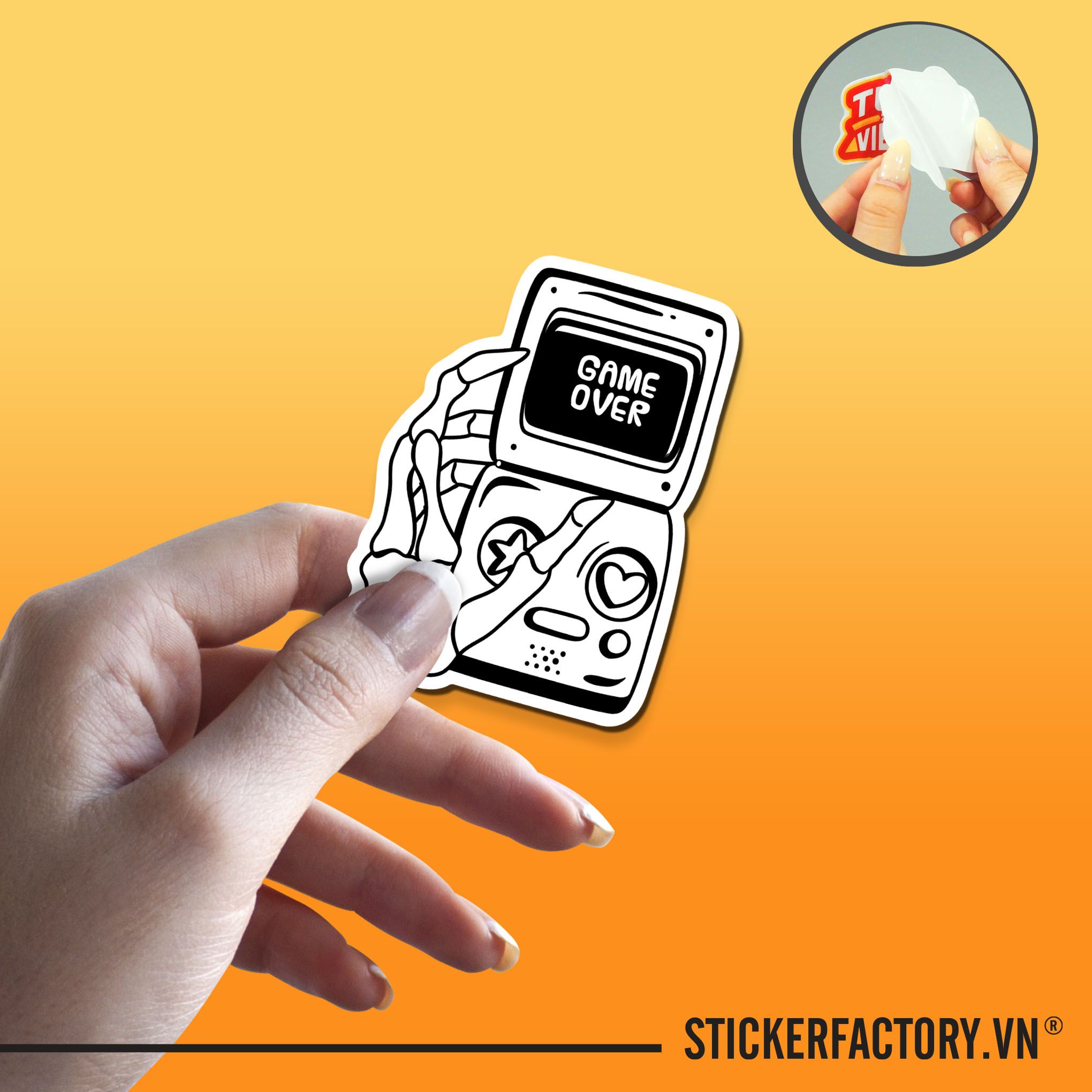 BLACKWORK GAME OVER 7cm - Sticker Die-cut hình dán cắt rời