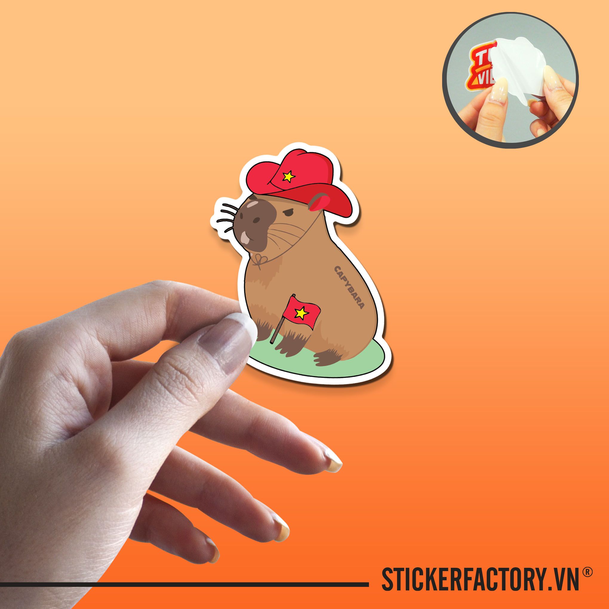 CAPYBARA VIETNAM 7cm - Sticker Die-cut hình dán cắt rời