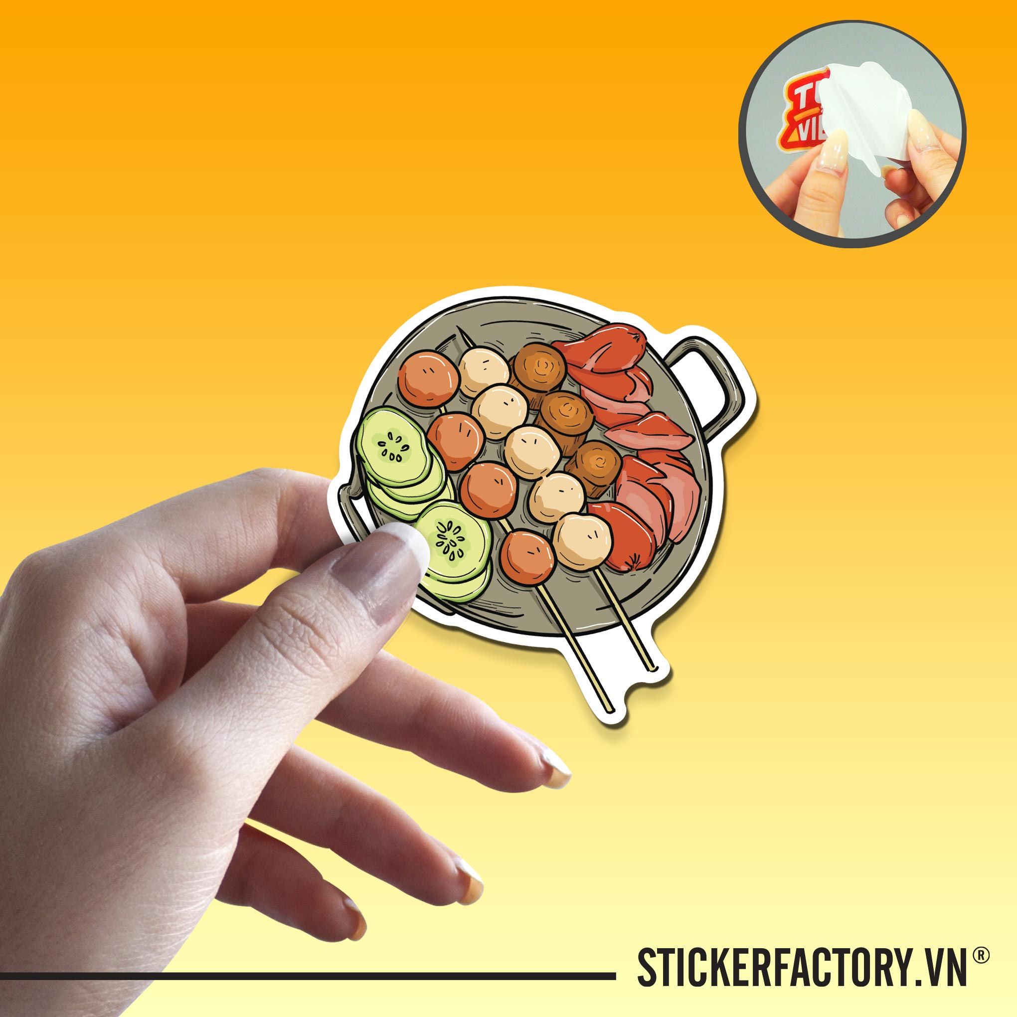 CÁ VIÊN CHIÊN 7cm - Sticker Die-cut hình dán cắt rời