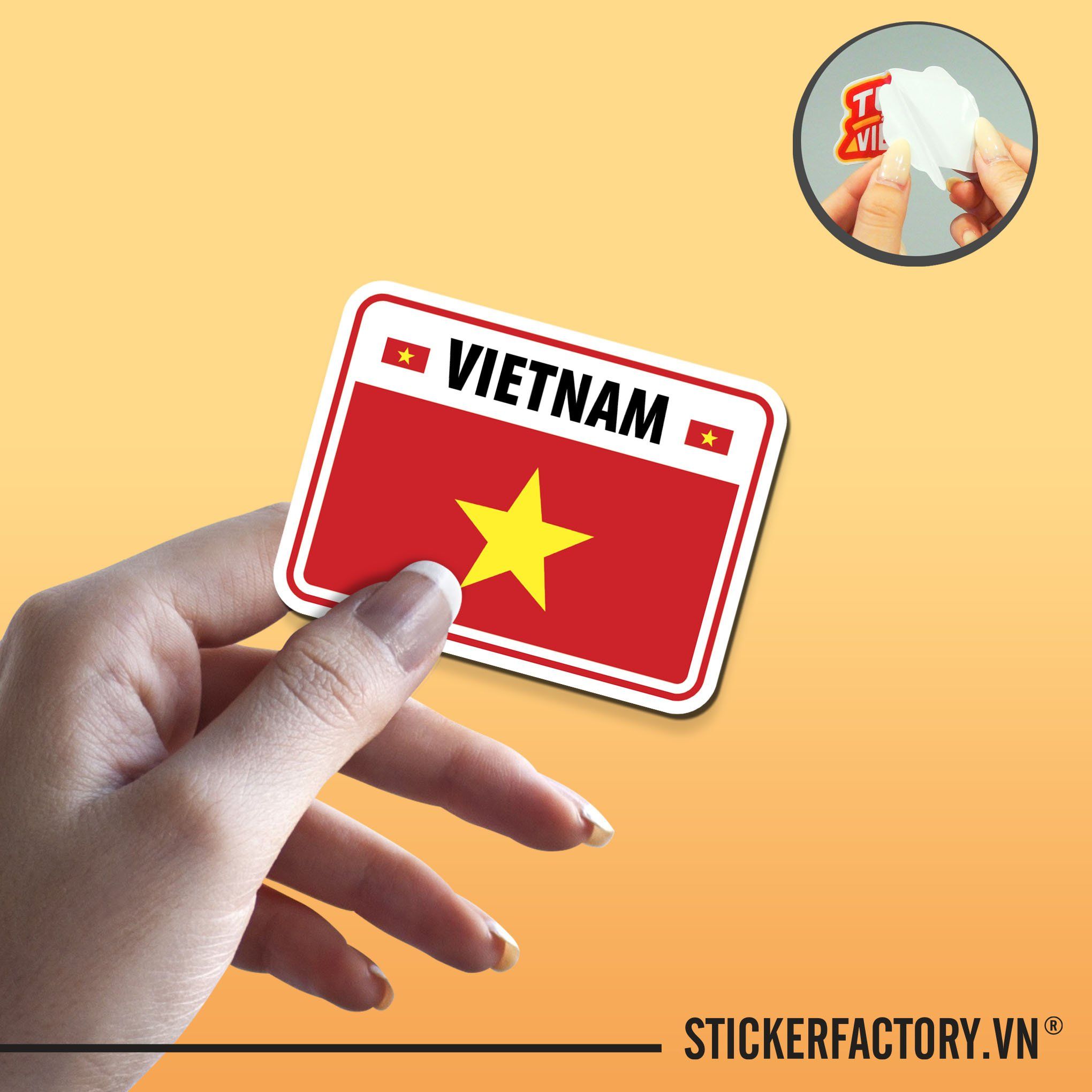 CỜ VIỆT NAM CHỮ NHẬT - Sticker Die-cut hình dán cắt rời