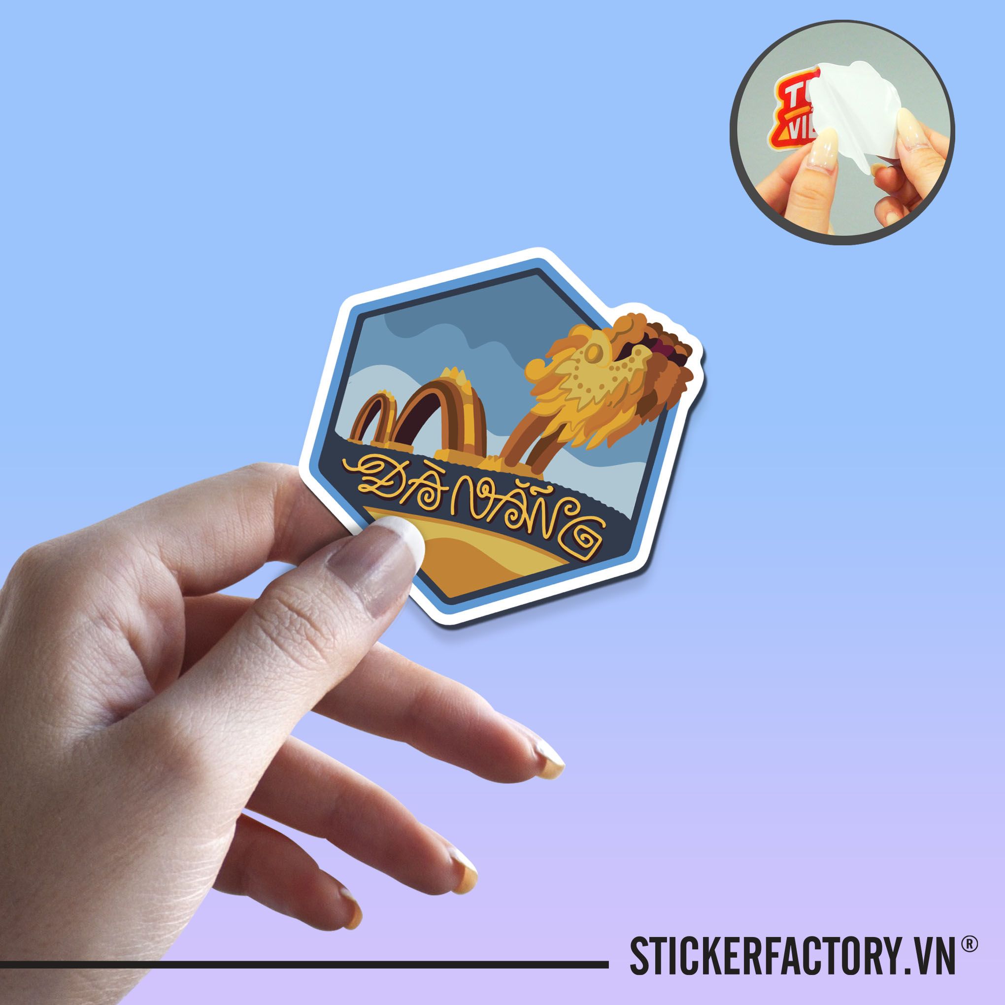 ĐÀ NẴNG CẦU RỒNG 7cm - Sticker Die-cut hình dán cắt rời