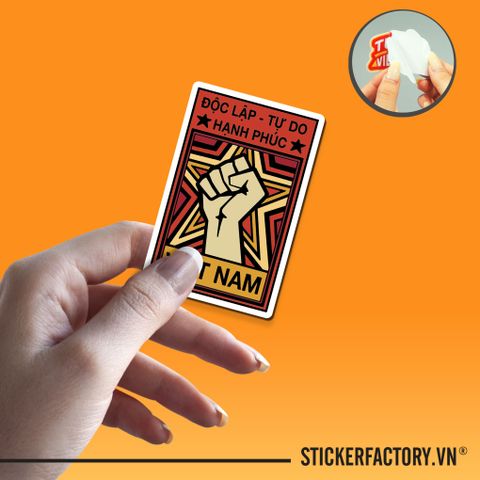  ĐỘC LẬP TỰ DO HẠNH PHÚC VIỆT NAM 7cm - Sticker Die-cut hình dán cắt rời 