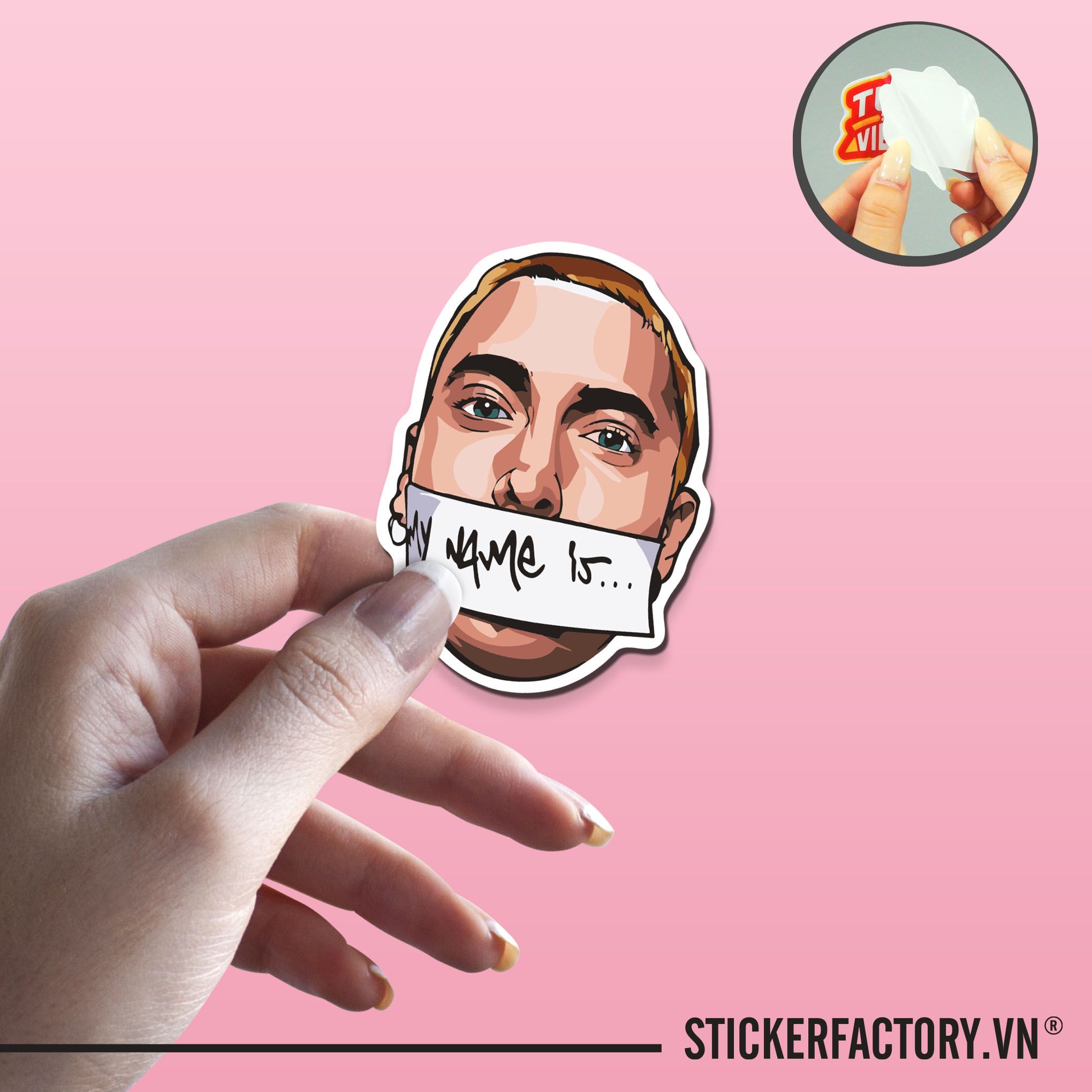 EMINEM MY NAME IS 7cm - Sticker Die-cut hình dán cắt rời